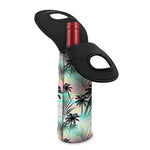 Pastel Palm Tree Pattern Print Single Neoprene Wine Tote
