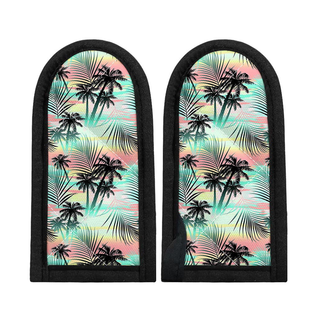 Pastel Palm Tree Pattern Print Skillet Handle Cover