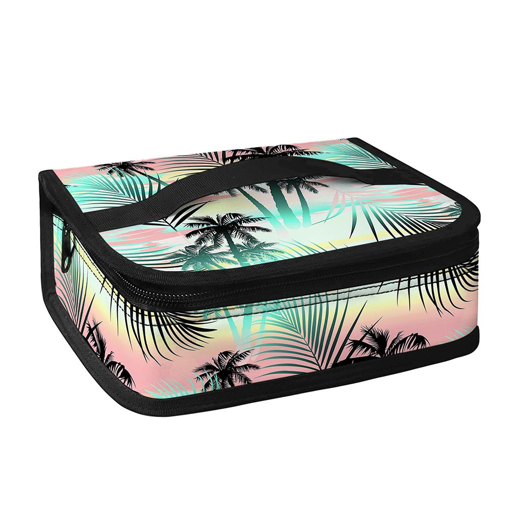 Pastel Palm Tree Pattern Print Small Lunch Bag