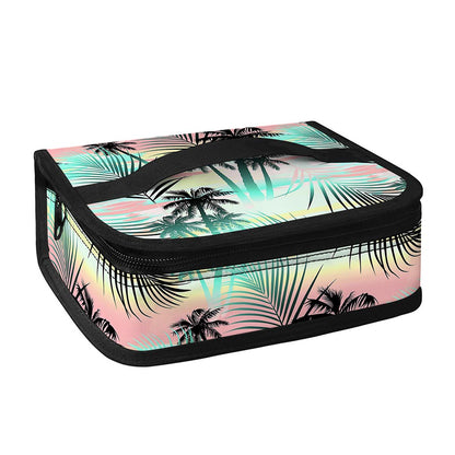 Pastel Palm Tree Pattern Print Small Lunch Bag