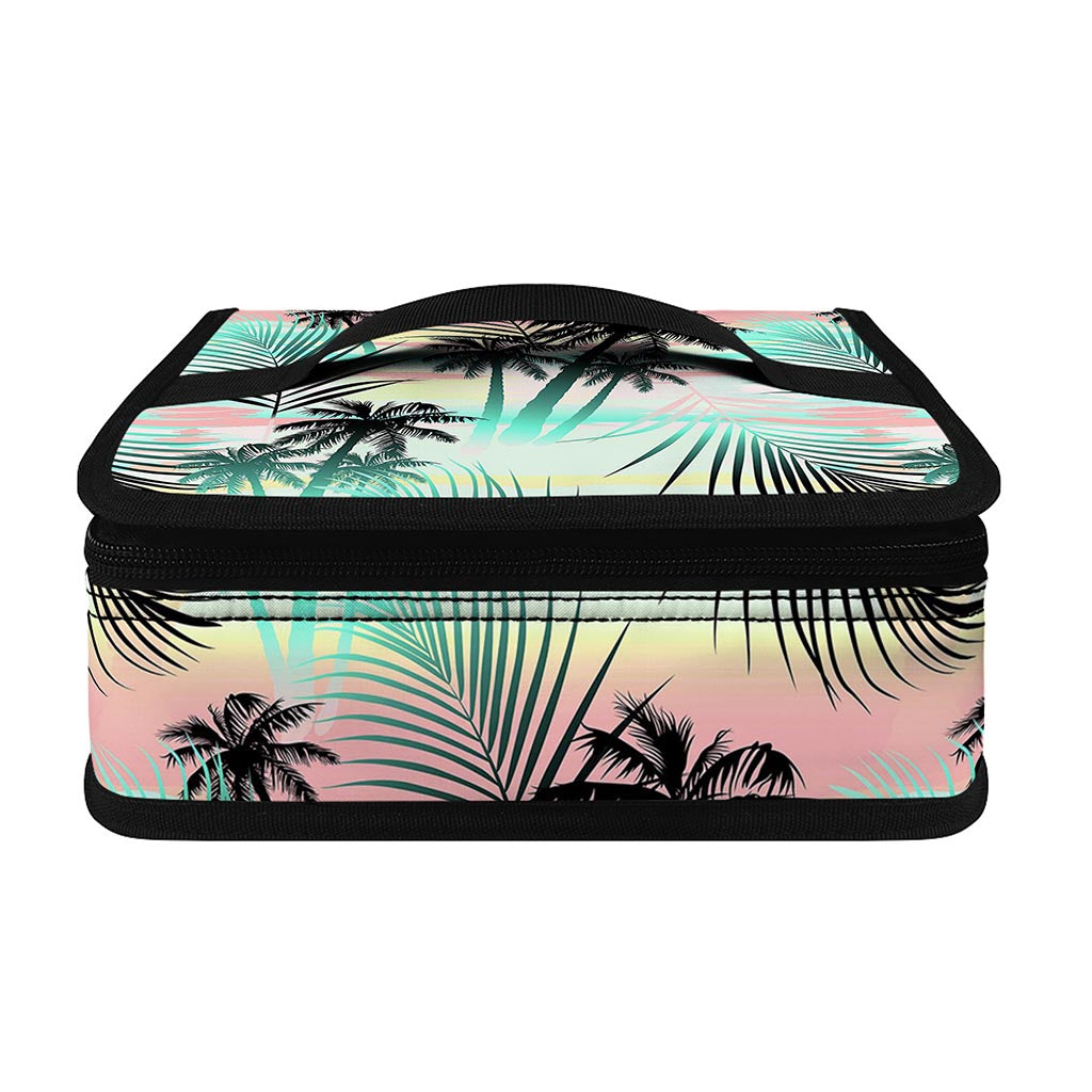 Pastel Palm Tree Pattern Print Small Lunch Bag