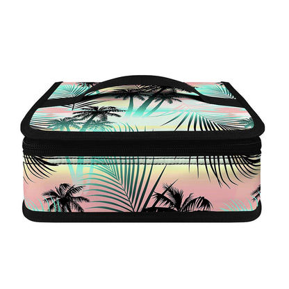 Pastel Palm Tree Pattern Print Small Lunch Bag