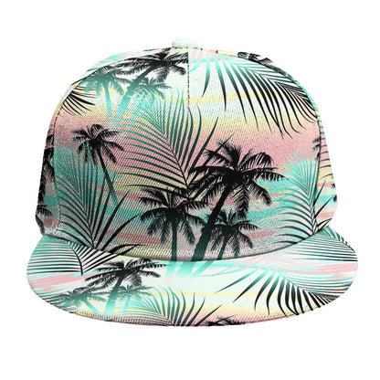 Pastel Palm Tree Pattern Print Snapback Cap