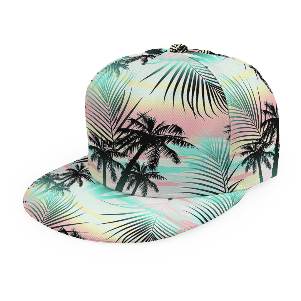 Pastel Palm Tree Pattern Print Snapback Cap