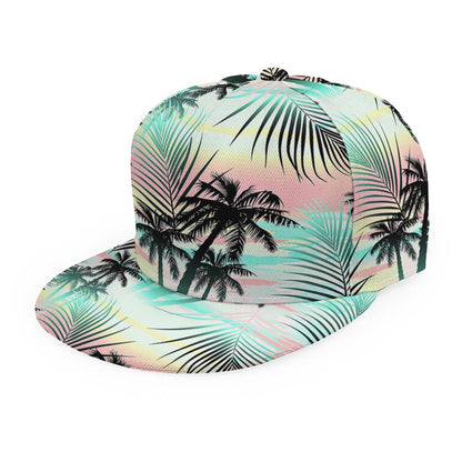Pastel Palm Tree Pattern Print Snapback Cap