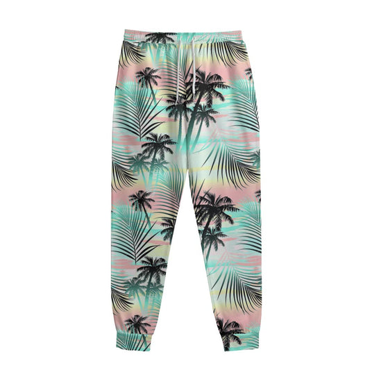 Pastel Palm Tree Pattern Print Sweatpants