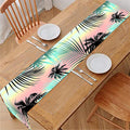 Pastel Palm Tree Pattern Print Table Runner