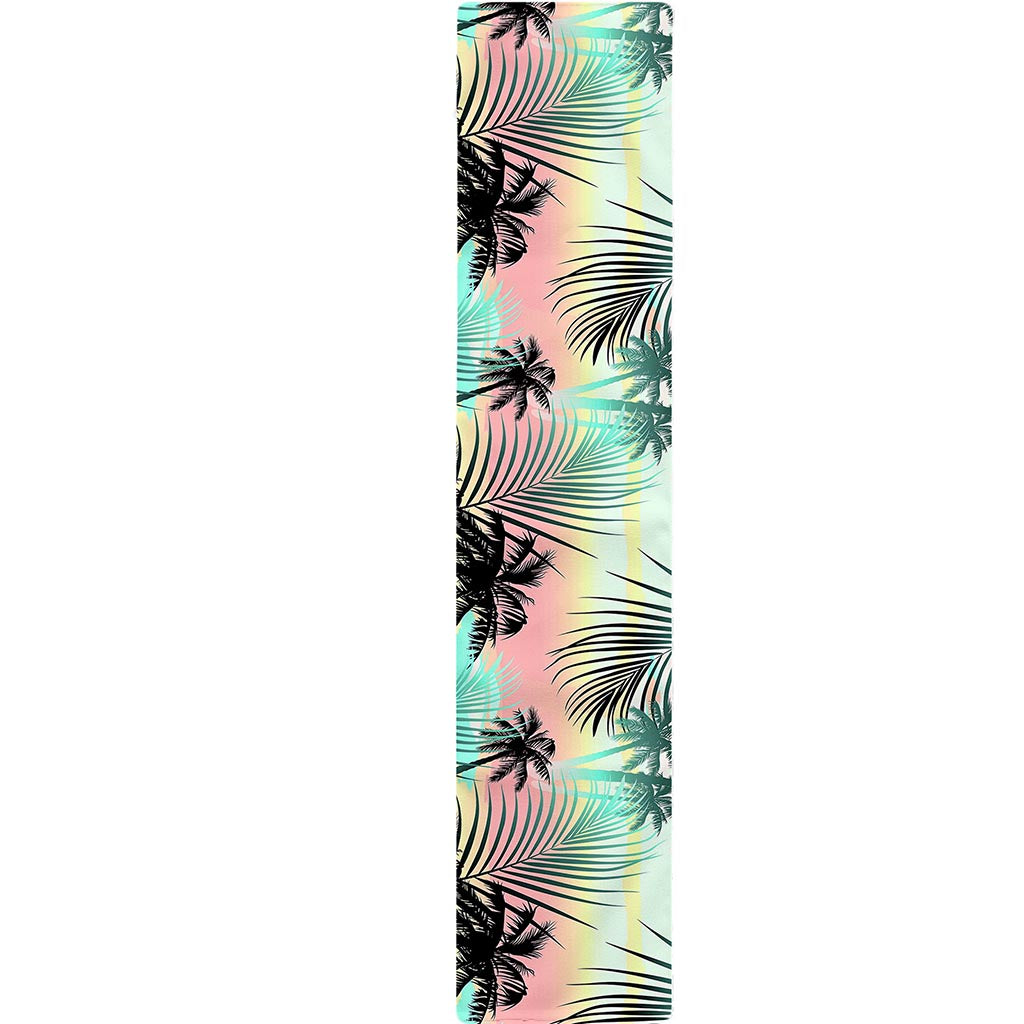 Pastel Palm Tree Pattern Print Table Runner