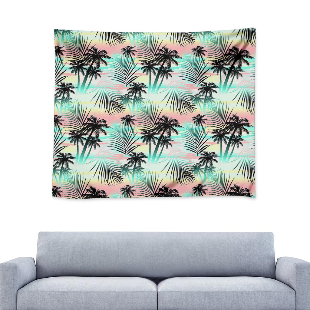 Pastel Palm Tree Pattern Print Tapestry
