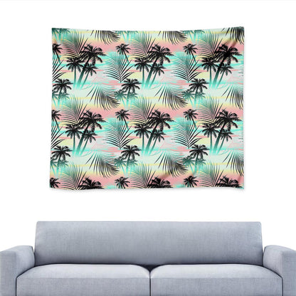 Pastel Palm Tree Pattern Print Tapestry