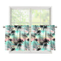 Pastel Palm Tree Pattern Print Tier Curtains