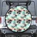 Pastel Palm Tree Pattern Print Tire Cover