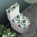 Pastel Palm Tree Pattern Print Toilet Lid And Tank Cover Set