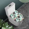 Pastel Palm Tree Pattern Print Toilet Lid Cover