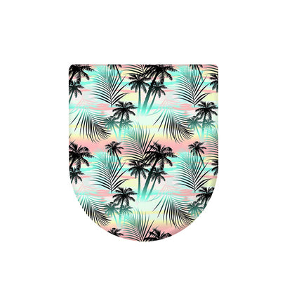 Pastel Palm Tree Pattern Print Toilet Lid Cover
