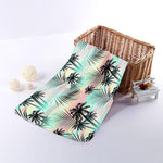 Pastel Palm Tree Pattern Print Towel