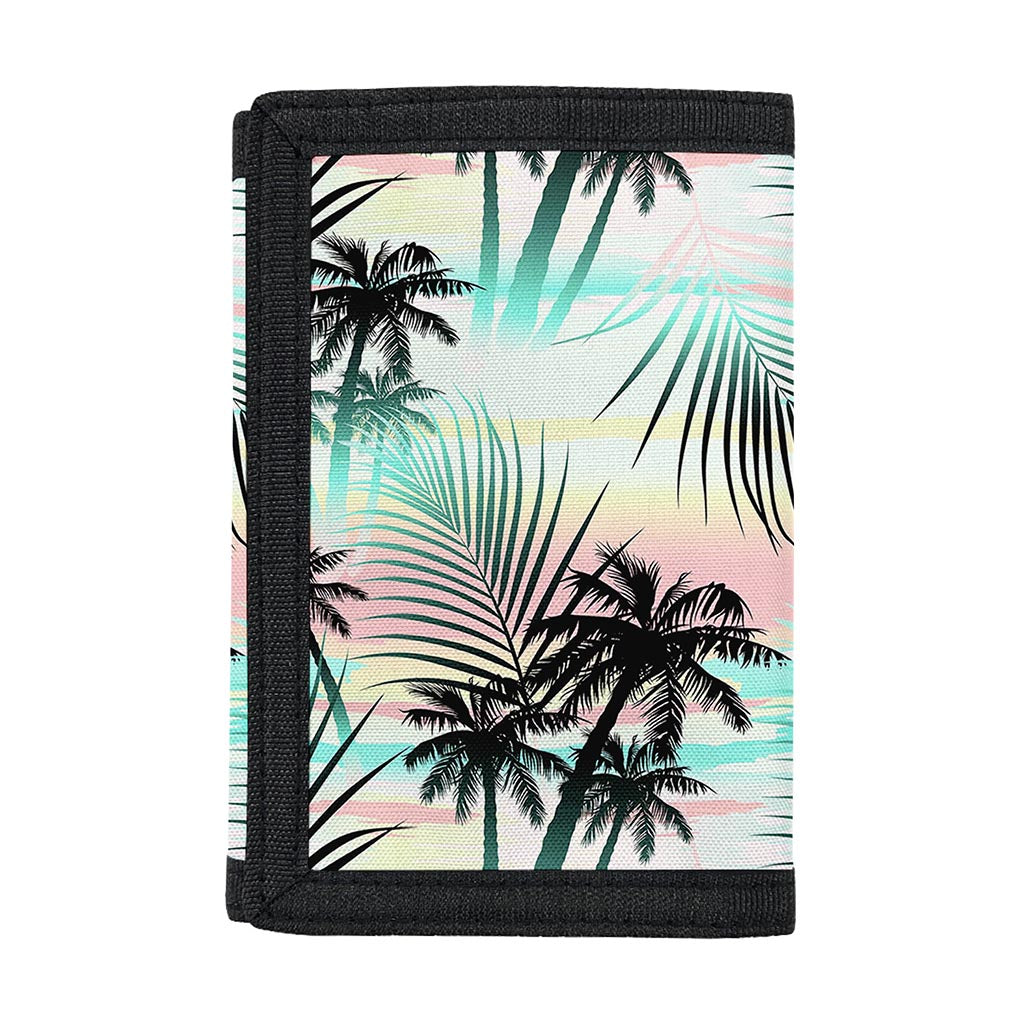Pastel Palm Tree Pattern Print Trifold Wallet