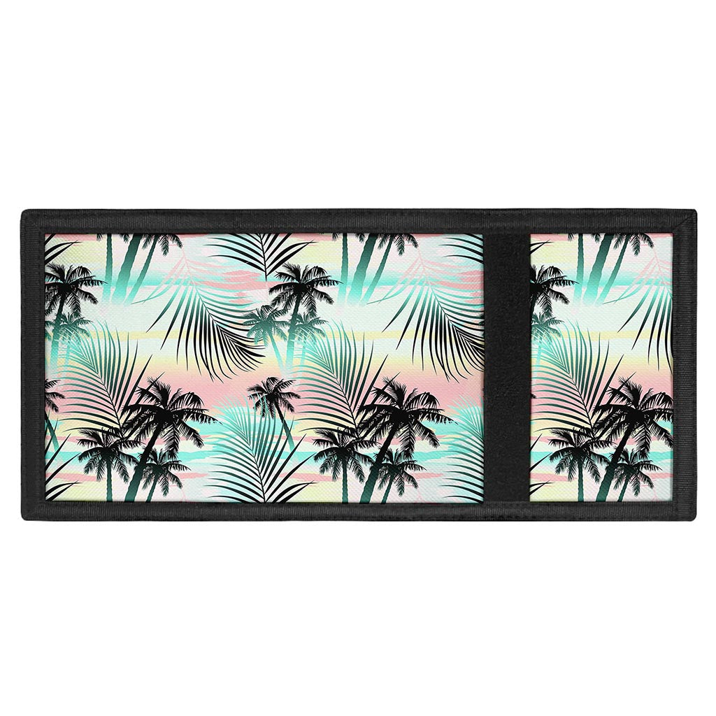 Pastel Palm Tree Pattern Print Trifold Wallet