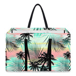 Pastel Palm Tree Pattern Print Utility Tote Bag