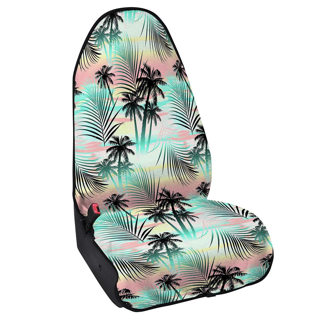 Pastel Palm Tree Pattern Print Waterproof Car Seat Cover