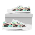 Pastel Palm Tree Pattern Print White Low Top Sneakers