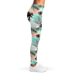Pastel Palm Tree Pattern Print Women's Leggings