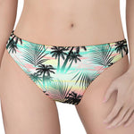 Pastel Palm Tree Pattern Print Women's Thong