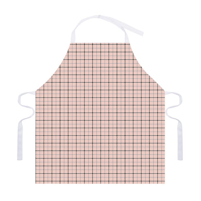Pastel Pink And Black Tattersall Print Adjustable Apron