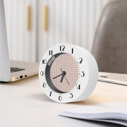 Pastel Pink And Black Tattersall Print Alarm Clock