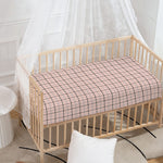 Pastel Pink And Black Tattersall Print Baby Crib Sheet