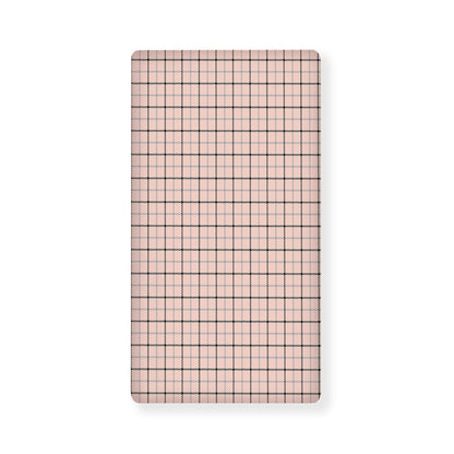 Pastel Pink And Black Tattersall Print Baby Crib Sheet