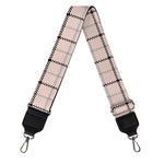 Pastel Pink And Black Tattersall Print Bag Strap