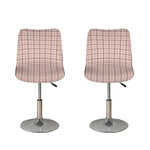 Pastel Pink And Black Tattersall Print Bar Stool Covers