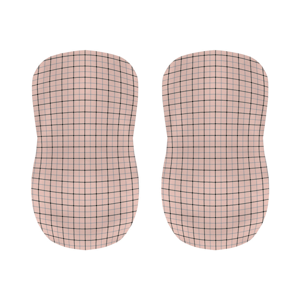 Pastel Pink And Black Tattersall Print Bar Stool Covers