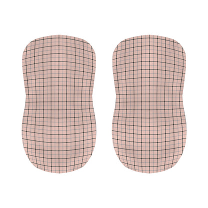 Pastel Pink And Black Tattersall Print Bar Stool Covers