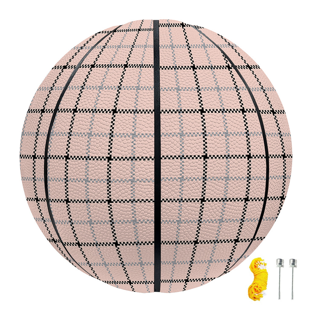 Pastel Pink And Black Tattersall Print Basketball