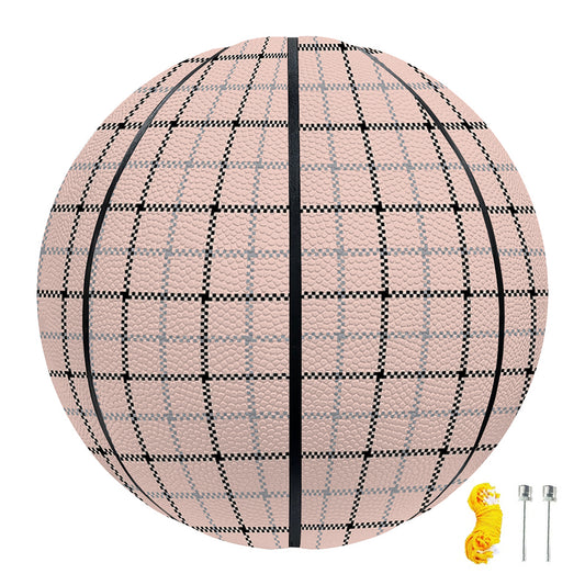 Pastel Pink And Black Tattersall Print Basketball