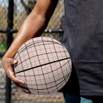 Pastel Pink And Black Tattersall Print Basketball