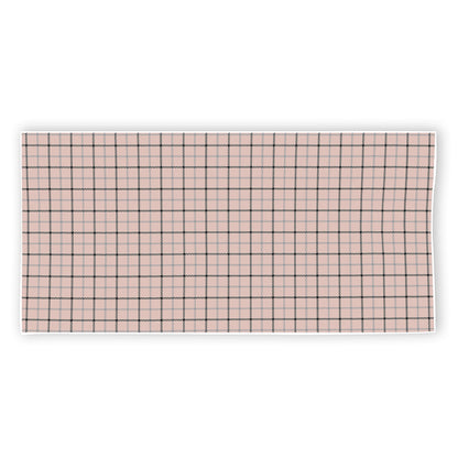 Pastel Pink And Black Tattersall Print Beach Towel