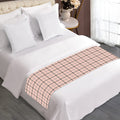 Pastel Pink And Black Tattersall Print Bed Runner