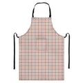 Pastel Pink And Black Tattersall Print Bib Apron With Pocket