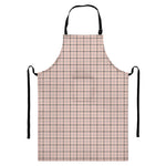 Pastel Pink And Black Tattersall Print Bib Apron With Pocket