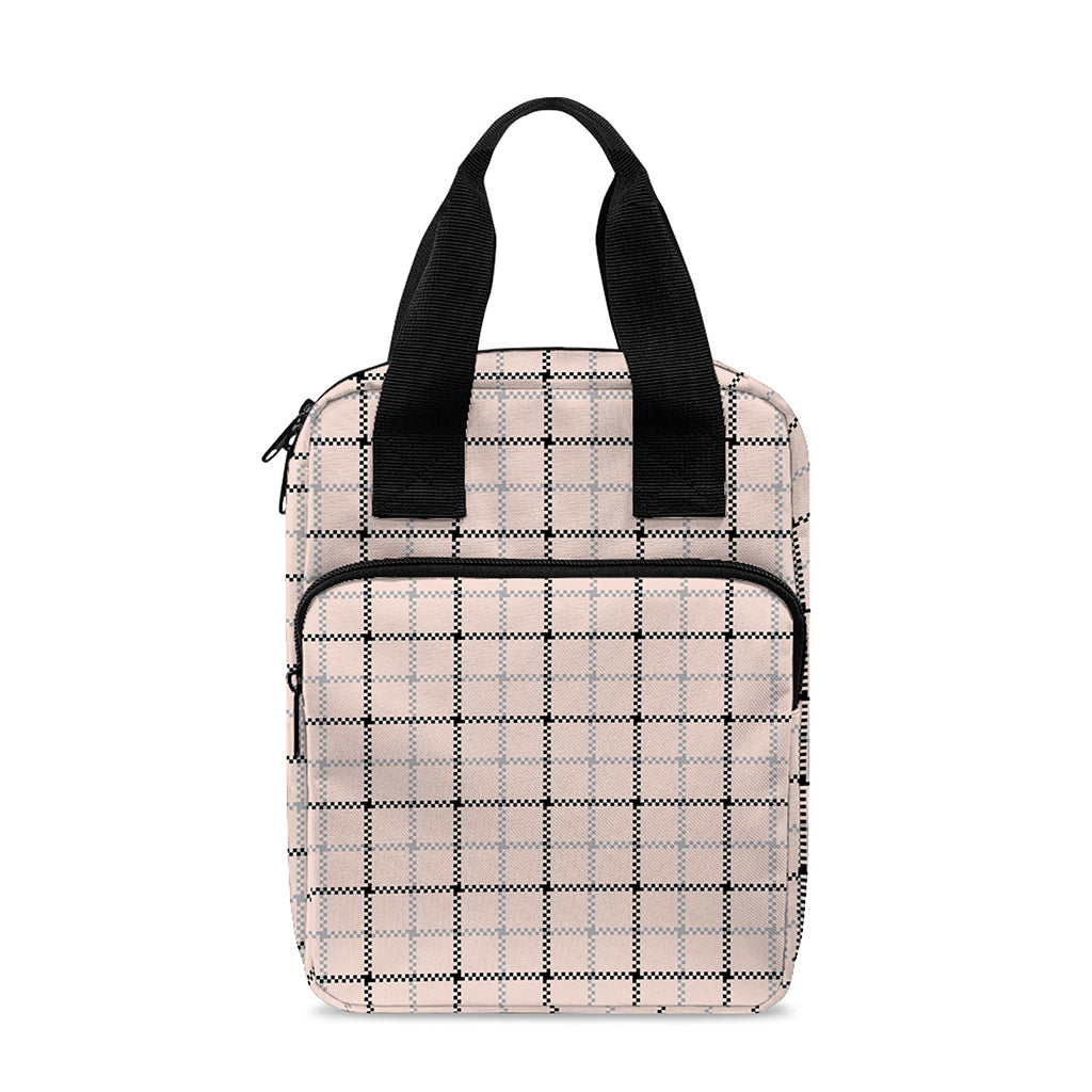 Pastel Pink And Black Tattersall Print Bible Tote Bag