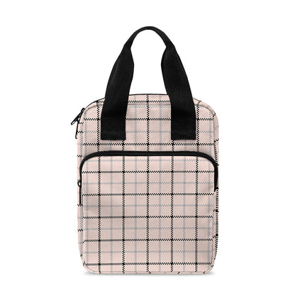Pastel Pink And Black Tattersall Print Bible Tote Bag