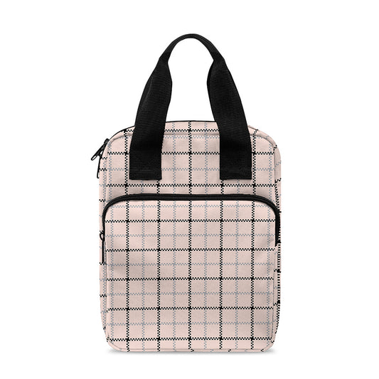 Pastel Pink And Black Tattersall Print Bible Tote Bag