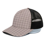 Pastel Pink And Black Tattersall Print Black Mesh Trucker Cap