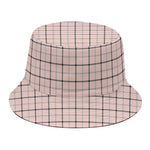 Pastel Pink And Black Tattersall Print Bucket Hat