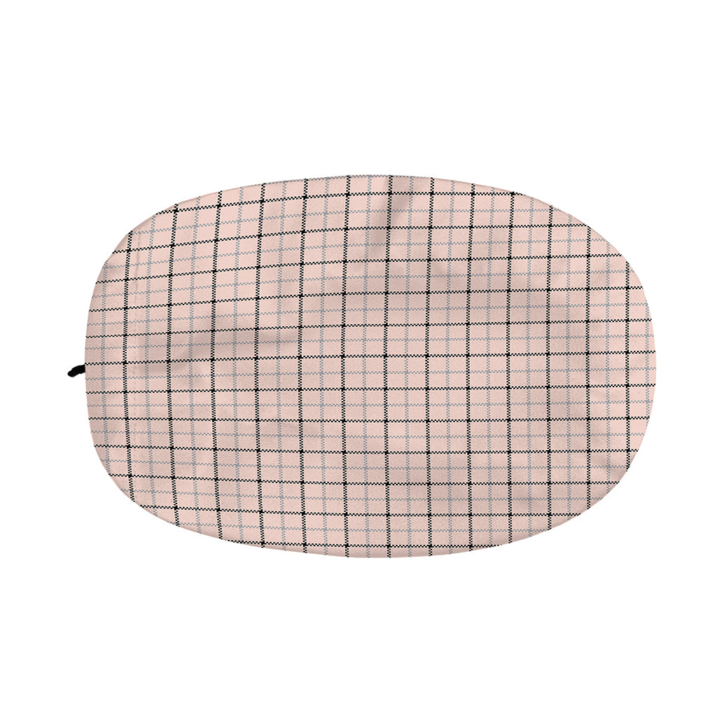 Pastel Pink And Black Tattersall Print Car Side Mirror Covers
