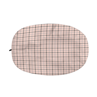 Pastel Pink And Black Tattersall Print Car Side Mirror Covers
