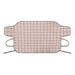 Pastel Pink And Black Tattersall Print Car Windshield Snow Cover